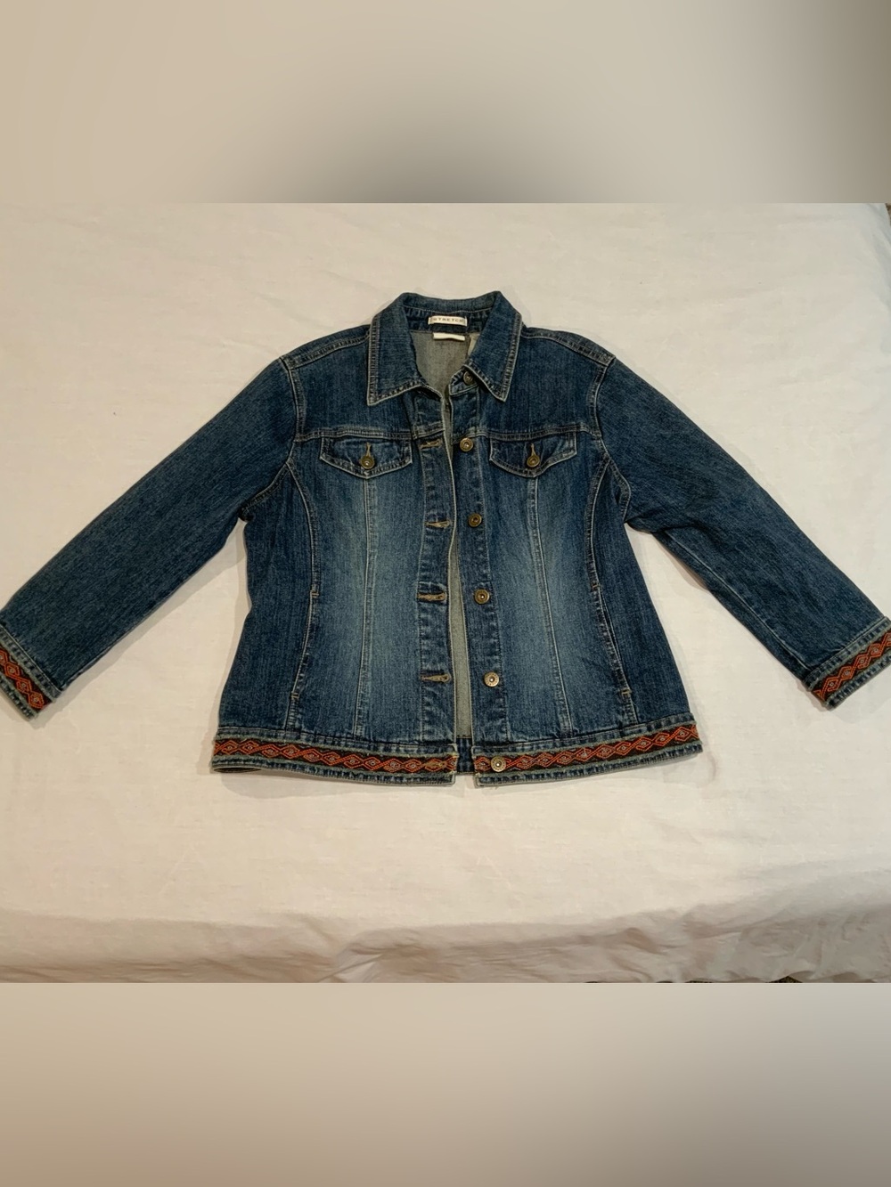 Awesome Axcess Denim jean jacket with embroidery